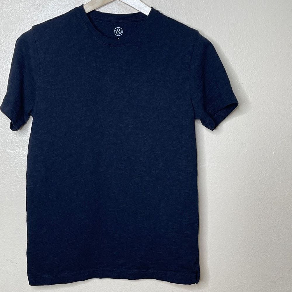 Treasure & Bond Shirt Men's Small Black Short Sleeve Cotton Crew Neck Casual